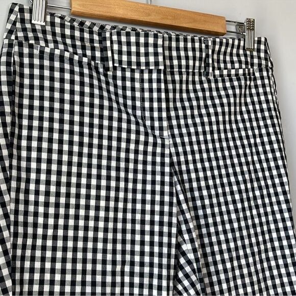 Ann Taylor Black White Checkered Cotton Blend Pants - Picture 4 of 12